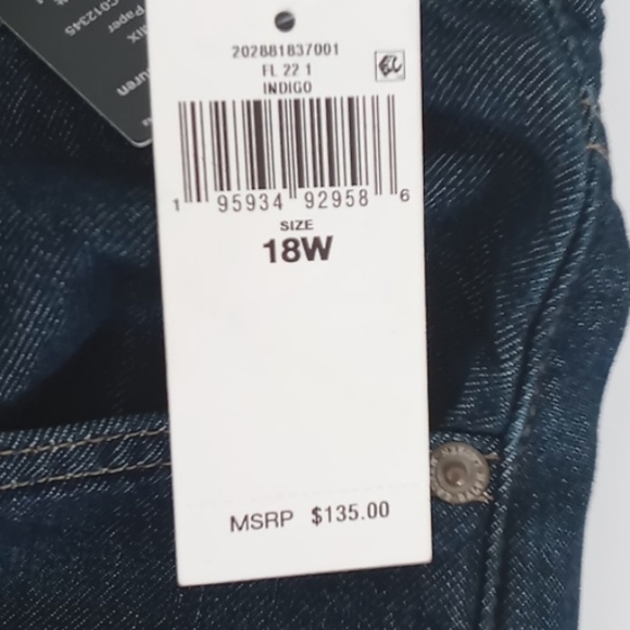 Lauren Ralph Lauren NEW Black Label Denim Straight Leg Jeans Women Size 18W/18+ - Picture 13 of 16